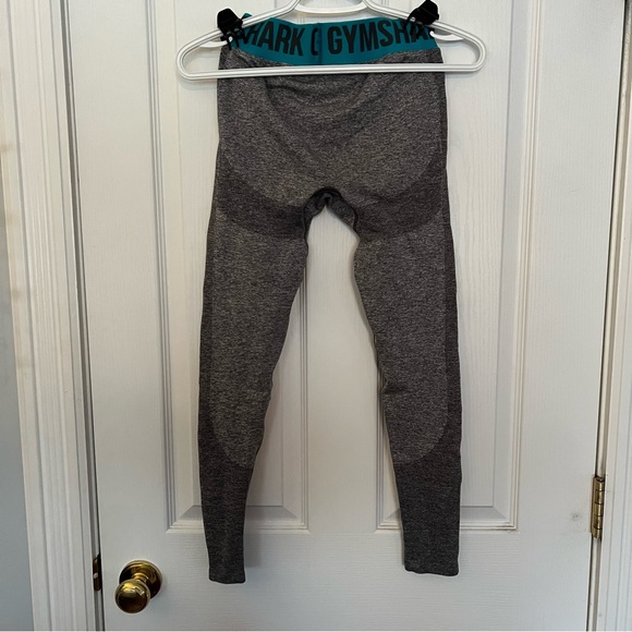 GYMSHARK FLEX - TIGHTS - WOMEN'S - CHARCOAL MARL/HYDRO TEAL/CHARCOAL size small - Picture 6 of 9